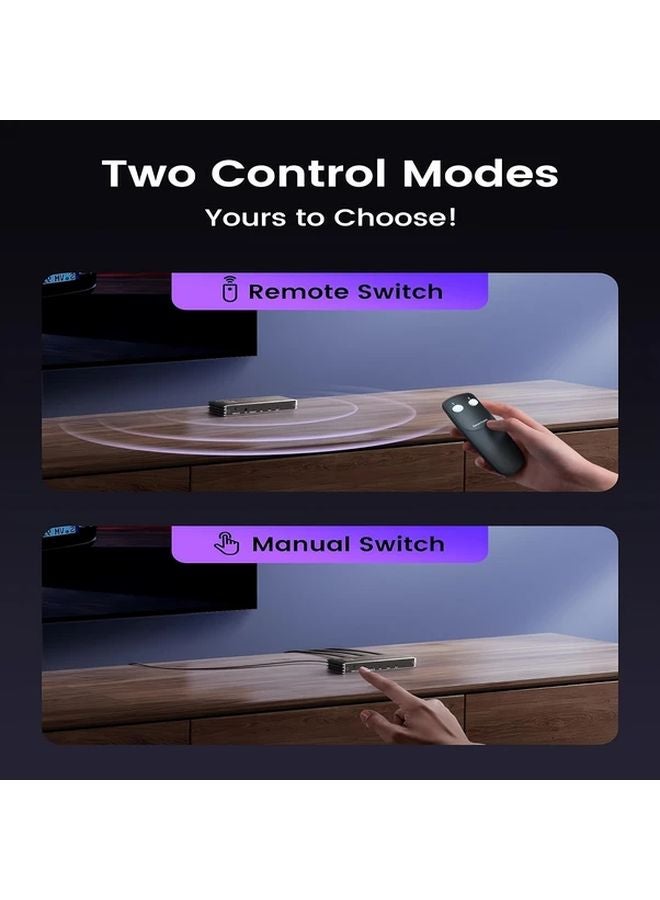 أسود 8K 60 هرتز 3x1 HDMI 2.1 مفتاح تبديل 48 جيجابت في الثانية محور تبديل تلقائي لـ PS5 Xbox Series X Apple TV - Image 3
